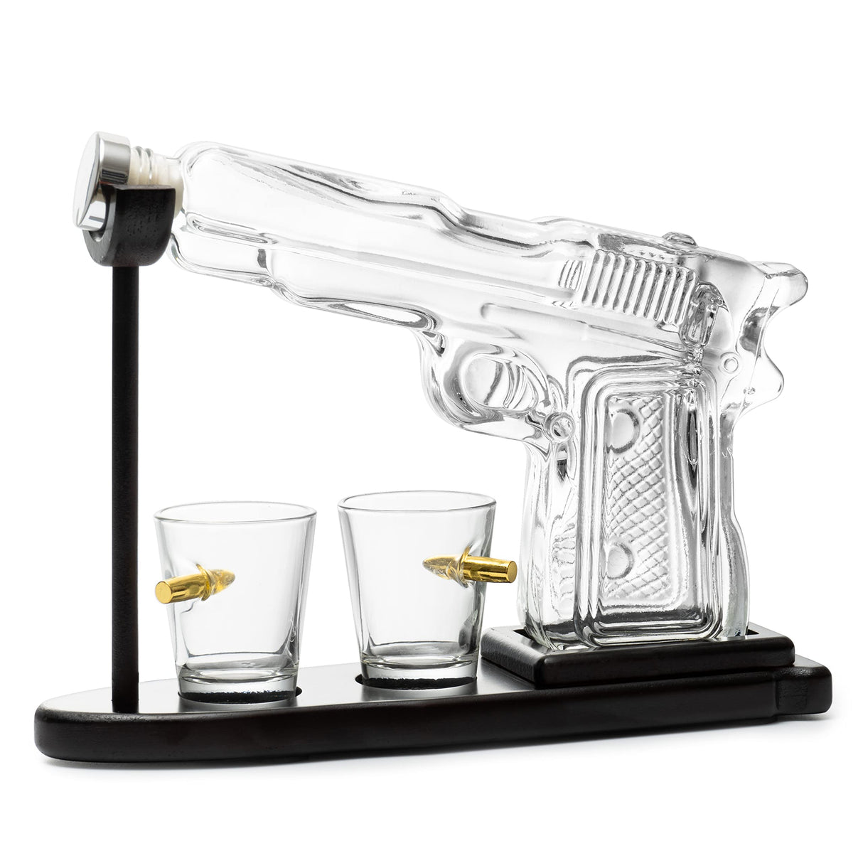 Gifts for Men Dad, 10.1 Oz Whiskey Gun Decanter Set + 2 Bullet Glasses - Unique Birthday Pistol Gift Ideas Daughter Son, Personalized Liquor Dispenser - Scotch Bourbon Vodka, Him, Brother Husband The Wine Savant