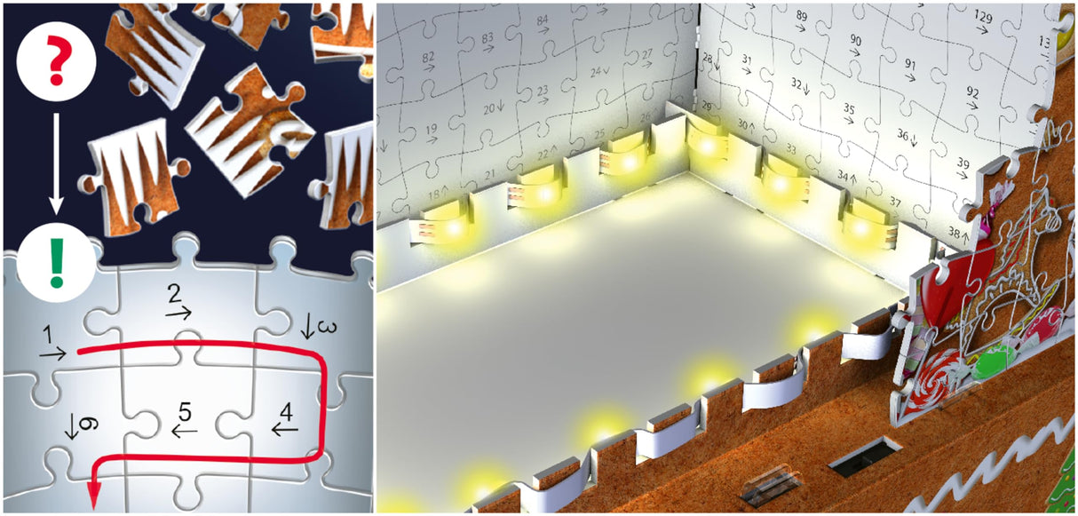 Ravensburger Gingerbread House Night Edition: 216 Piece 3D Jigsaw Puzzle for Kids 11568 - Easy Click Technology Means Pieces Fit Together Perfectly Ravensburger