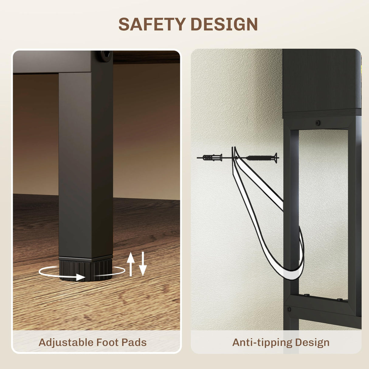 HOMCOM Kitchen Bakers Rack with Power Outlet, Coffee Bar Cabinet with Storage Shelves, Microwave Stand with Louvred Door Cabinets, Black HOMCOM