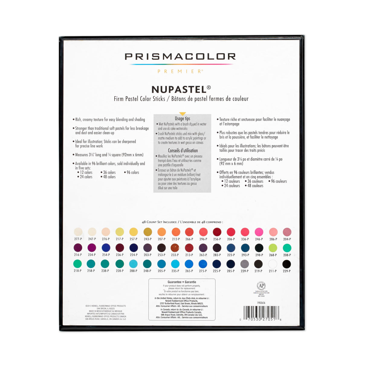 Prismacolor Premier Nupastel Firm Pastel Color Sticks, Adult Coloring, 48 Pack Prismacolor