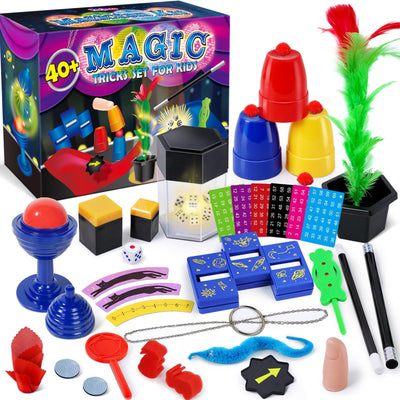 PATIFEED Magic Kit, Magic Tricks for Kids Age 6-8, 40 Magic Tricks with Instructions for Girls Boys Beginners to Perform, Gift for Boys Girls Kids