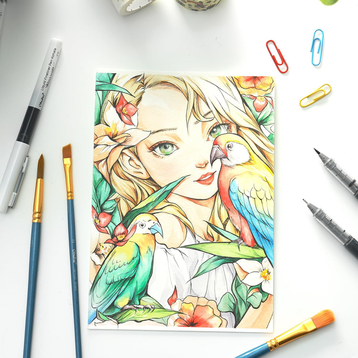 Ohuhu Liquid Fineliner Drawing Pens: 9 Sizes Micro Pens Drawing Pens Pigment Black Ink Water-proof Alcohol-proof Assorted Point Tips Smooth Writing Sketching Journaling Anime Artist Beginners - Kohala Ohuhu