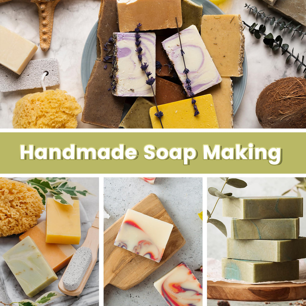 PIUH Deluxe Soap Making Kit for Soap Making,DIY Soap Making Full Set Kits Includes Soap Melter,4 lb Soap Base,8 Essencial Oils,Silicone Loaf Molds & Scraper,Cutter, 8 Dyestuffs for Adult & Kids Gift PIUH