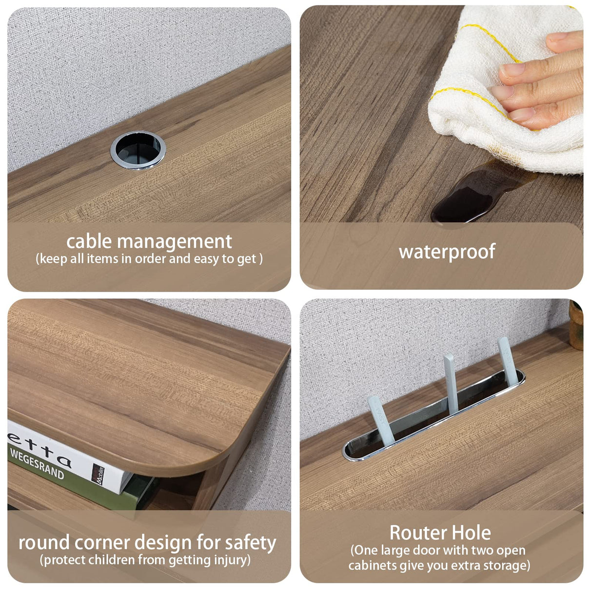 Pmnianhua Floating TV Shelf, 55'' Wall Mounted TV Stand Floating TV Console Media Entertainment Under TV Shelf for Bedroom Livingroom (Walnut) Pmnianhua