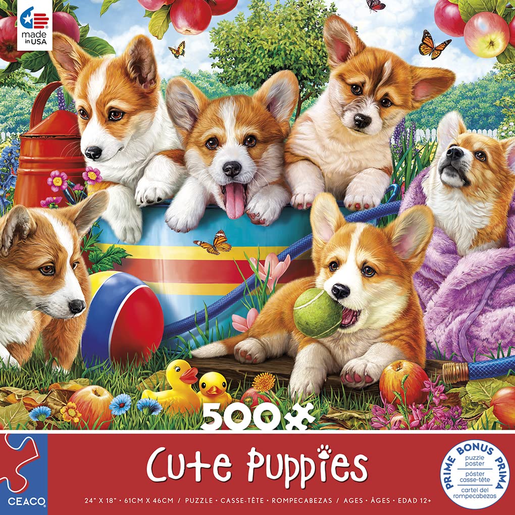 Ceaco - Cute Puppies - 500 Piece Jigsaw Puzzle Ceaco
