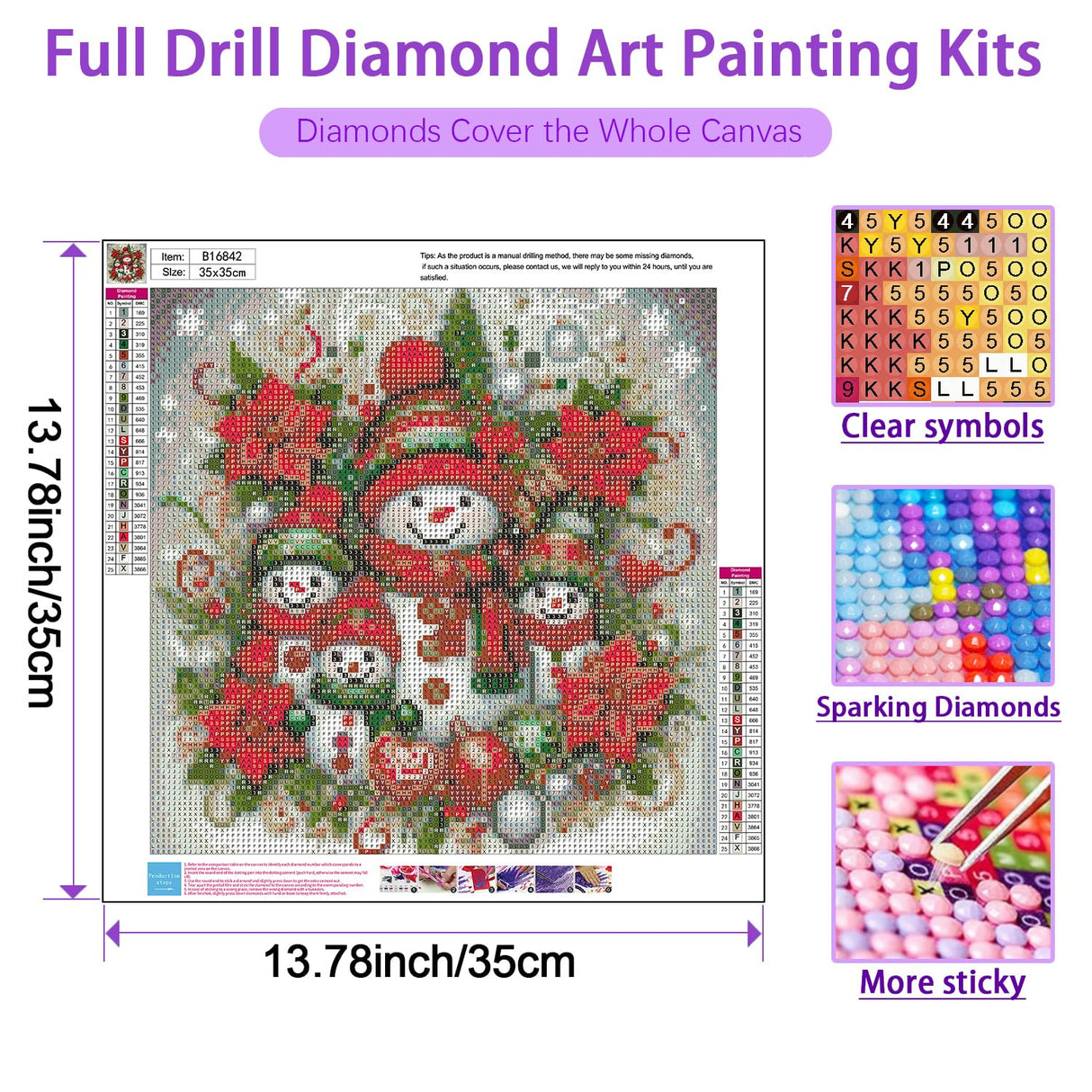 JXDXDJ Christmas Diamond Art Kits for Adults,Snowman 5D Diamond Painting Kits for Beginner,Gem Painting Round Diamond Dots,DIY Full Drill Gem Art for Adults Crafts,Home Decor 13.78x13.78 in JXDXDJ