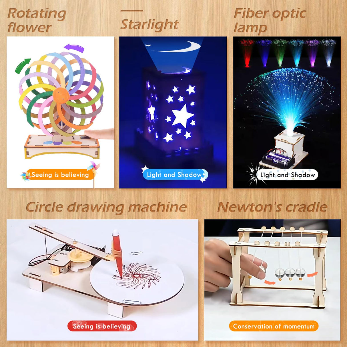 STEM Toys Wooden Building Kit for Kids Ages 8-12, Physics Wood Craft Set, DIY Science Building Projects for 6-8 with Hands-on Learning Activities - Educational Science Craft Model Kit Wzzkppa