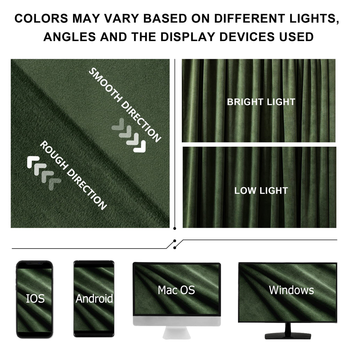 Benedeco Blackout Green Velvet Curtains for Bedroom Window, Light Filtering Drapes for Living Room Darkening Soundproof Thermal Curtain Rod Pocket 52 x 96 inches Long Length Set of 2 Panels Benedeco