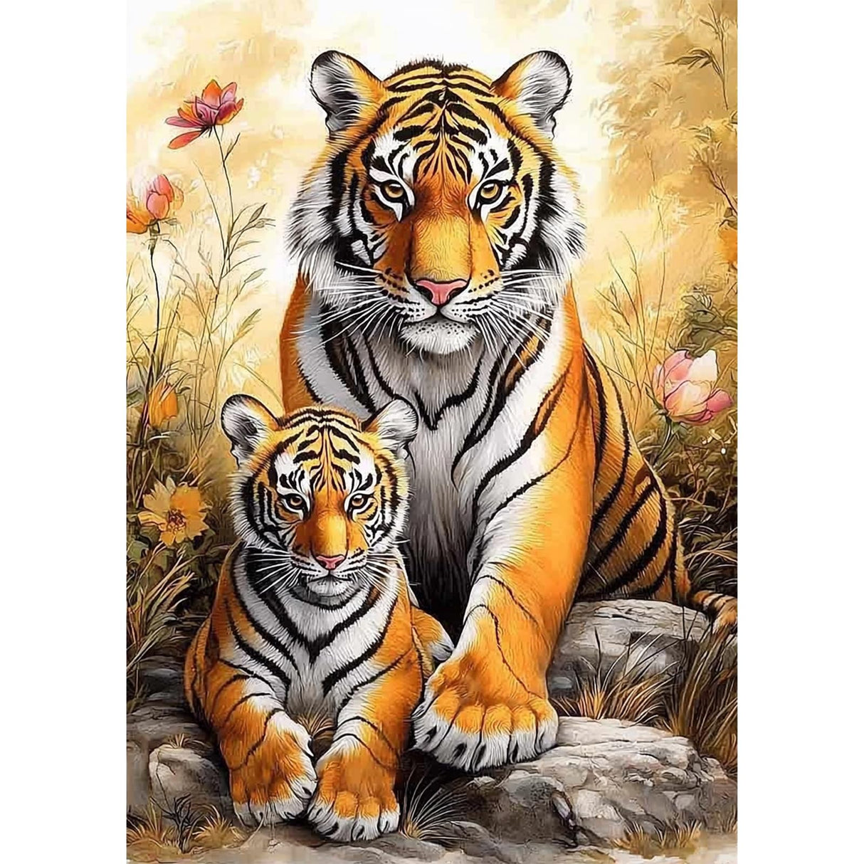 Genius maker Tiger Diamond Painting Kits for Adults, 5D Animal Diamond Art Kits for Beginners DIY Full Drill Diamonds Painting Pictures, Diamond Gem Art Painting DIY Crafts Kit Decor 12x16inch Genius maker