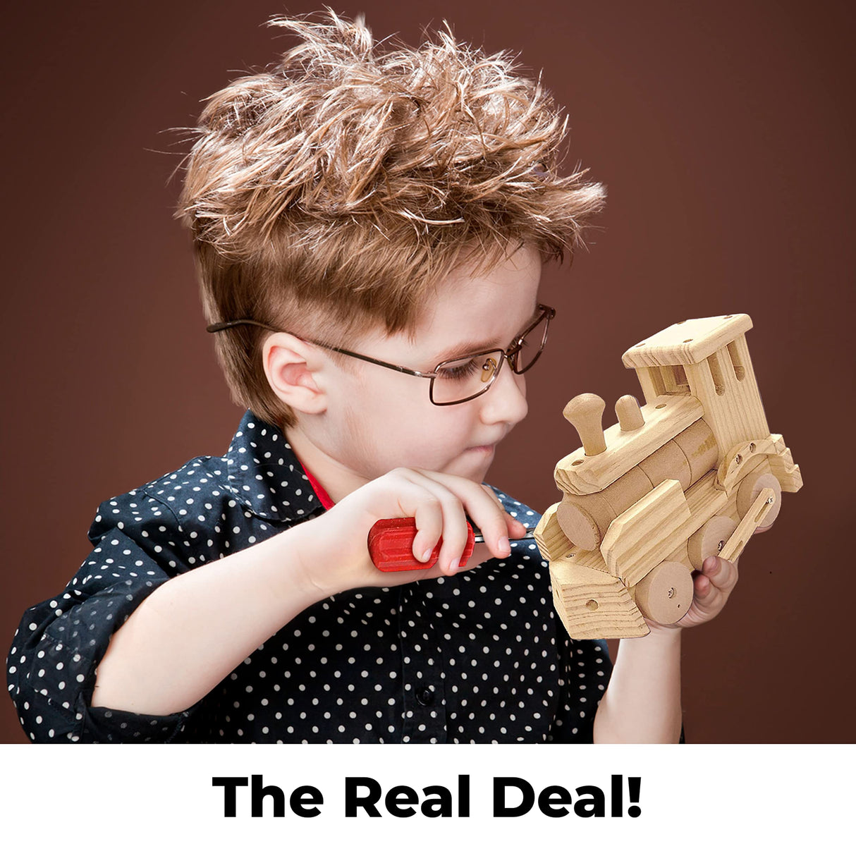 Kraftic Woodworking Building Kit for Kids and Adults, 2 Educational DIY Carpentry Construction Wood Model Kit Toy Projects for Boys and Girls - Build a Wooden Town Hall Birdhouse and Train Kraftic