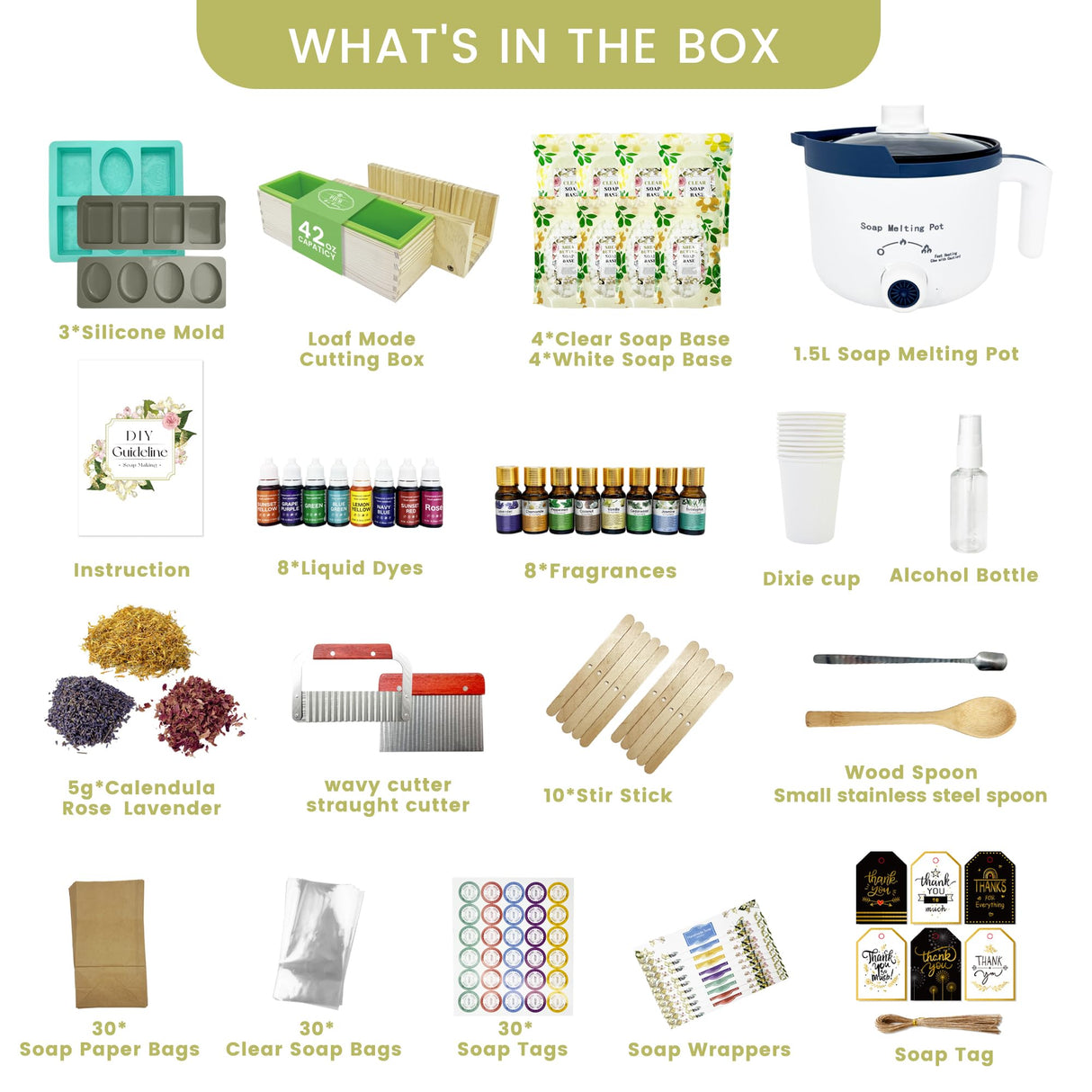 PIUH Deluxe Soap Making Kit for Soap Making,DIY Soap Making Full Set Kits Includes Soap Melter,4 lb Soap Base,8 Essencial Oils,Silicone Loaf Molds & Scraper,Cutter, 8 Dyestuffs for Adult & Kids Gift PIUH