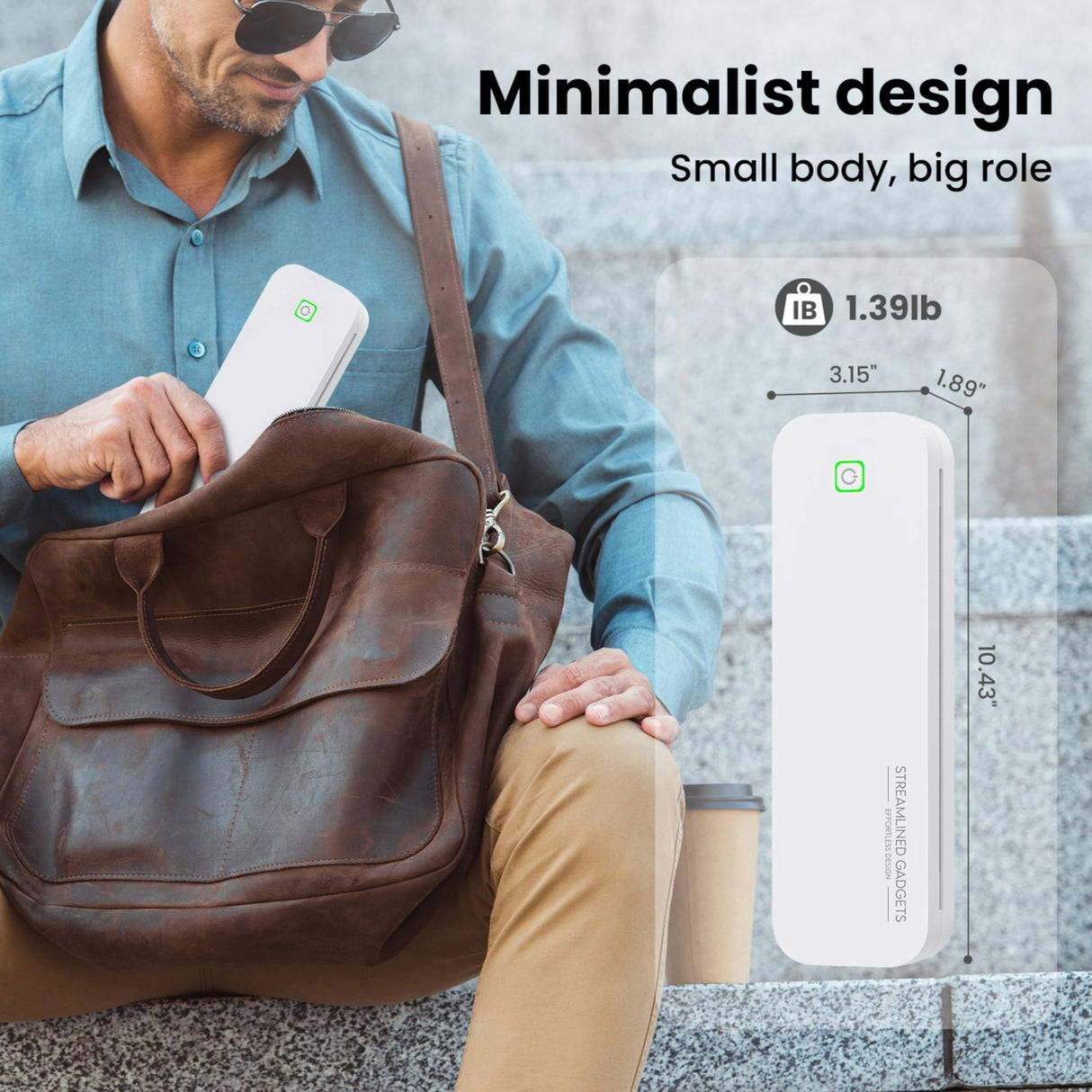 2025 Premium Portable Inkless Printer for Iphone, Android, Tablet, Laptop w/Bluetooth for home and school 8.5”x11” Thermal Printer-Wireless Mobile Printer w/FREE Shockproof Case, 3 rolls thermal paper STREAMLINED GADGETS