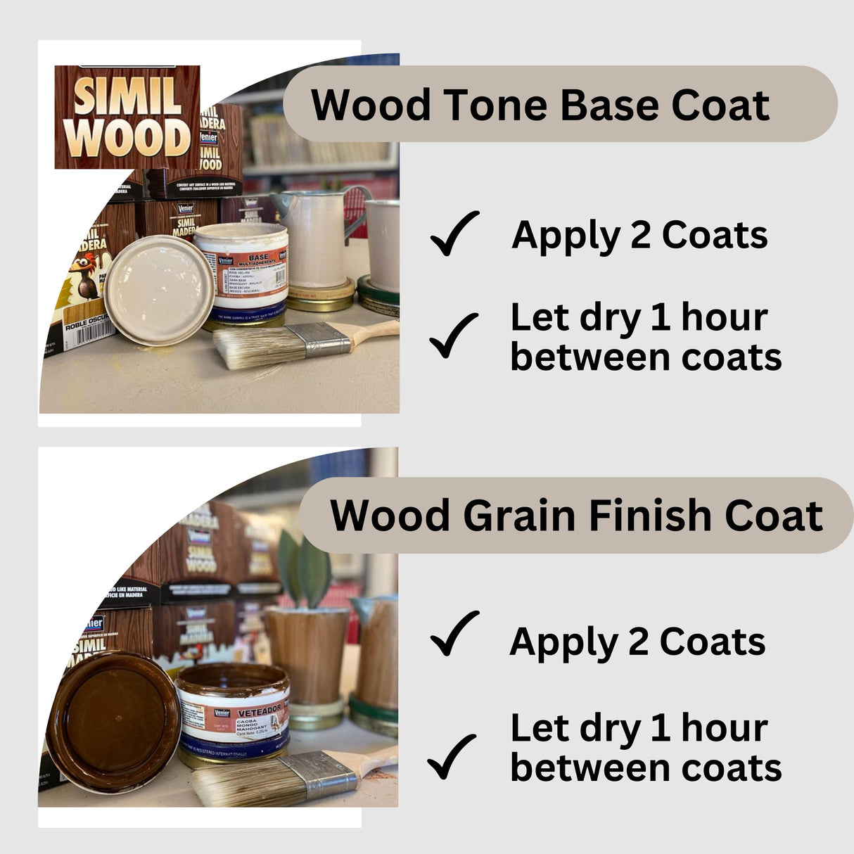 Venier Wood Like Paint Garage Doors (Mahogany) - Wood Look Paint - Furniture Cabinets Metal - Interior Exterior Paint - Liquid Wood (50,76 fl. oz) Venier