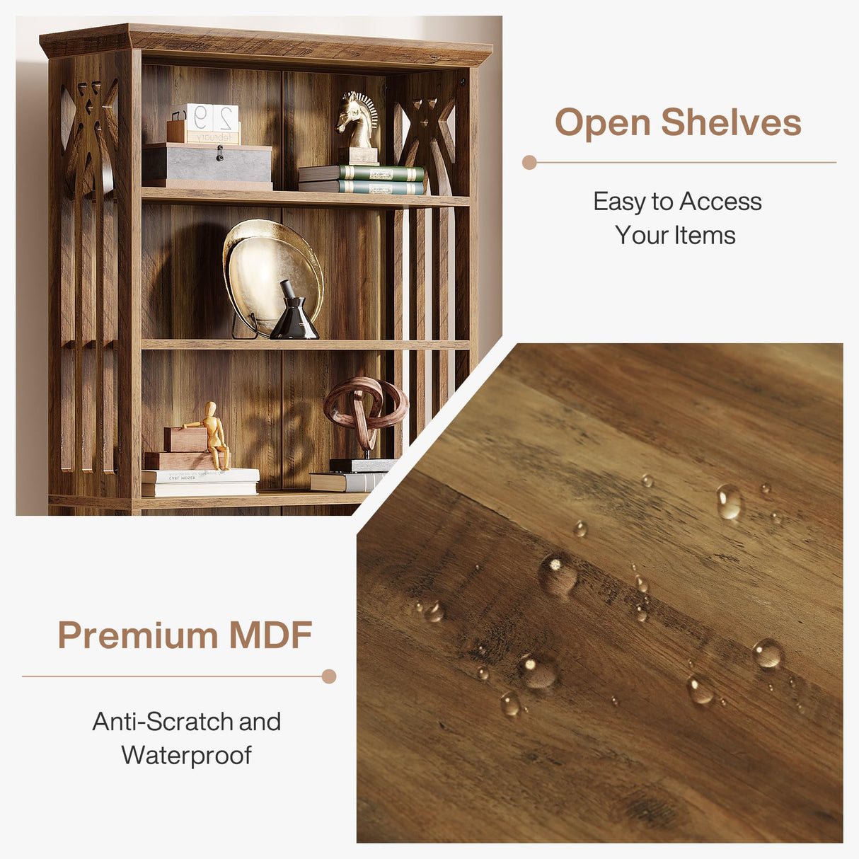 Tribesigns 6-Tier Bookshelf, 75-Inch Tall Bookcase, Large Bookshelves and Bookcases Freestanding Display Shelves, Wood Book Shelf for Living Room, Home Office, Bedroom, Brown Tribesigns