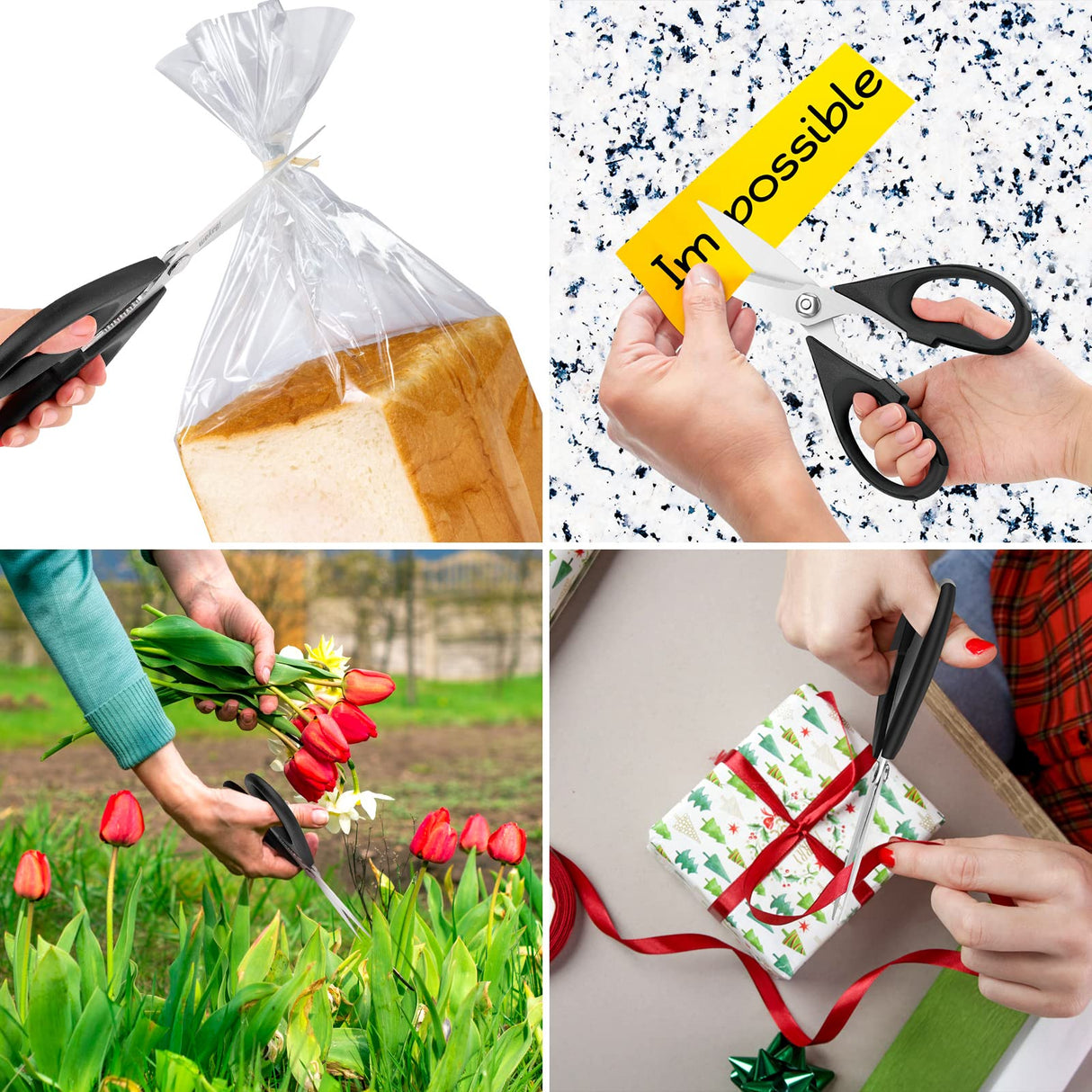 Kitchen Shears, Kitchen Gadgets Utensil Set, iBayam All Purpose Kitchen Shears with Protective Sheath Durable Stainless Steel Scissors, Cooking Kitchen Utensils, Soft Grip Comfort Handle, 8.5 Inch iBayam