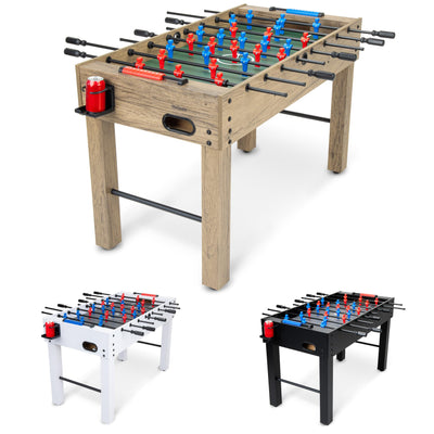 GoSports 48 Inch Game Room Size Foosball Table - Oak Finish - Includes 4 Balls and 2 Cup Holders