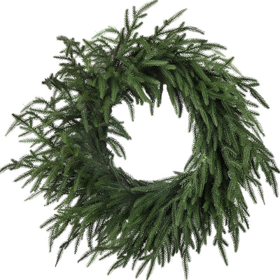 Artgar 24 Inch Christmas Wreath Pine Wreath Christmas Wreaths for Front Door, Real Touch Pine Wreath Artificial Green Pine Wreath for Home Indoor Outdoor Wall Window Porch Farmhouse Winter Decor