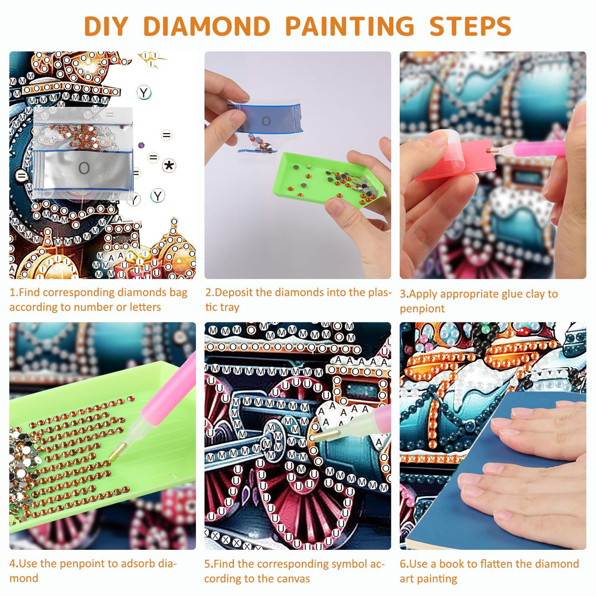 SENQAO Christmas Diamond Art Hanging Kits for Adults Kids, Christmas Train Diamond Art Suncatchers, 5D Special Shape Diamond Painting Pendant Window Ornament Gifts for Home Door Wall Decor SENQAO