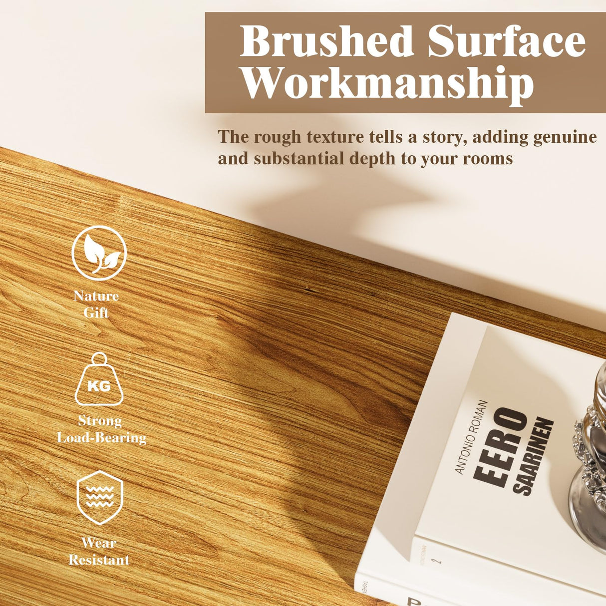 EASYEGO Fireplace Mantel Shelf 72", Rustic Wood Mantles for Over Fireplace, Handcrafted Floating Mantel Shelf, Wall Mounted Farmhouse Decor, with Brushed Surface Workmanship(72Lx8Dx5H, Rustic Natural) Easyego