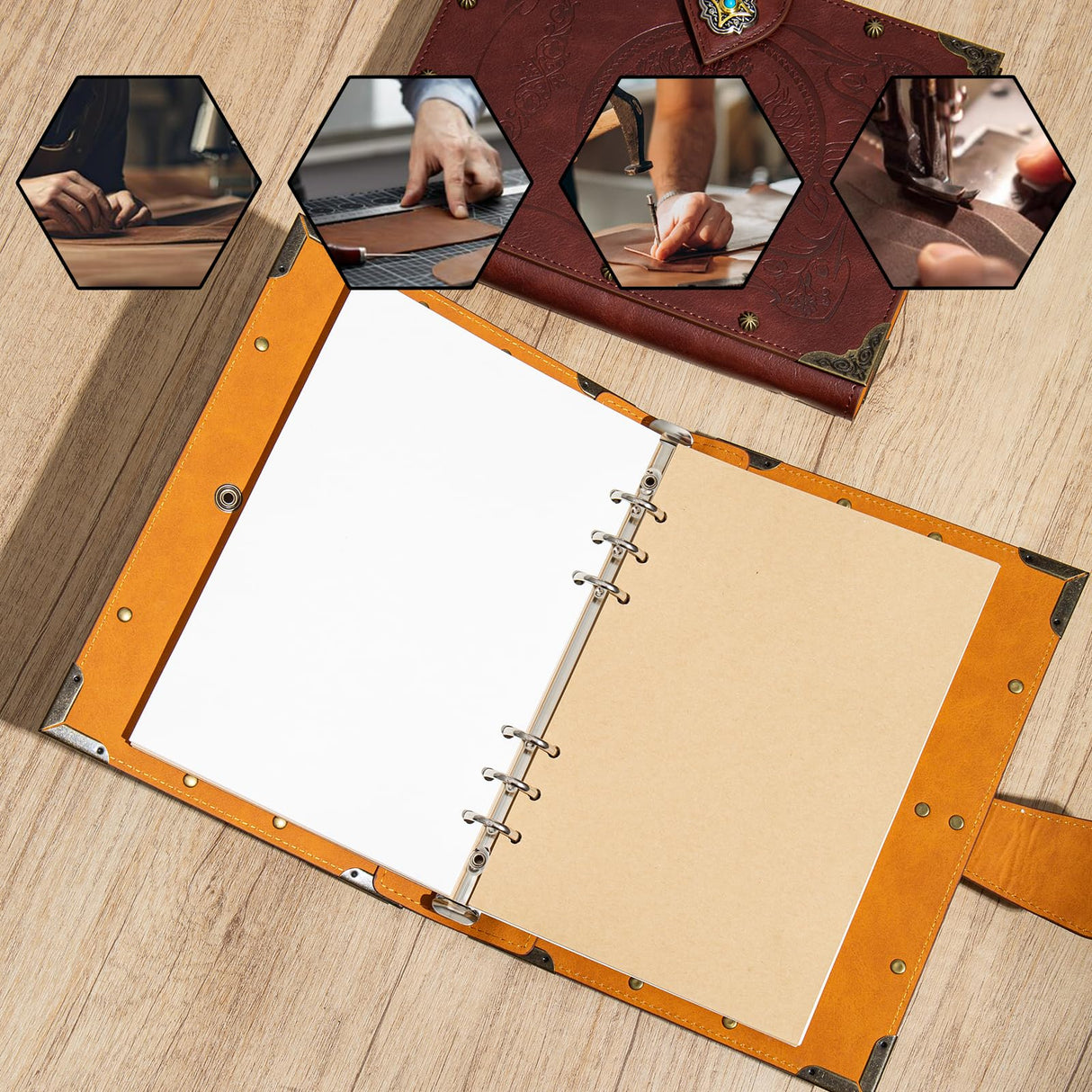 DUROTAN Tree of Life Journals Notebook Gift Set-Unique A5 Binder 400 Page Vintage Leather Suitable for Women & Men writing,Poets,Travelers,as a Diary Dnd Gift DUROTAN