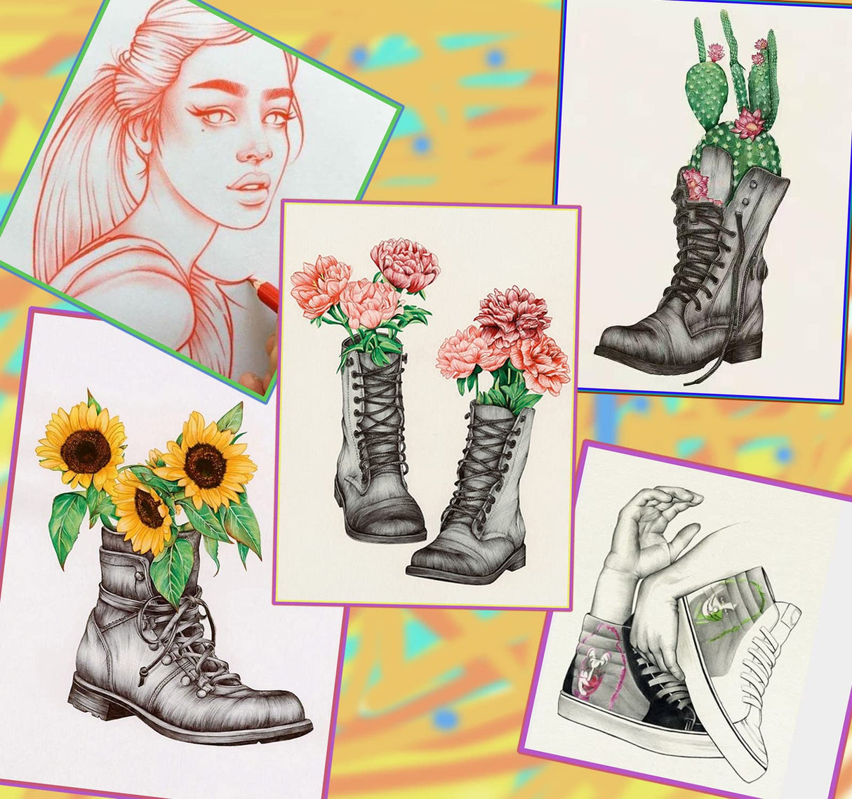 Sketching Drawing Art Pencil Kit-50 Piece Set with 24 Color Pencils for Adult Kid Coloring Books, 14 Graphite 3 Charcoal Erasers Etc., Artist Supplies Ideal for Adult, Kid,Student, Beginner Heshengping