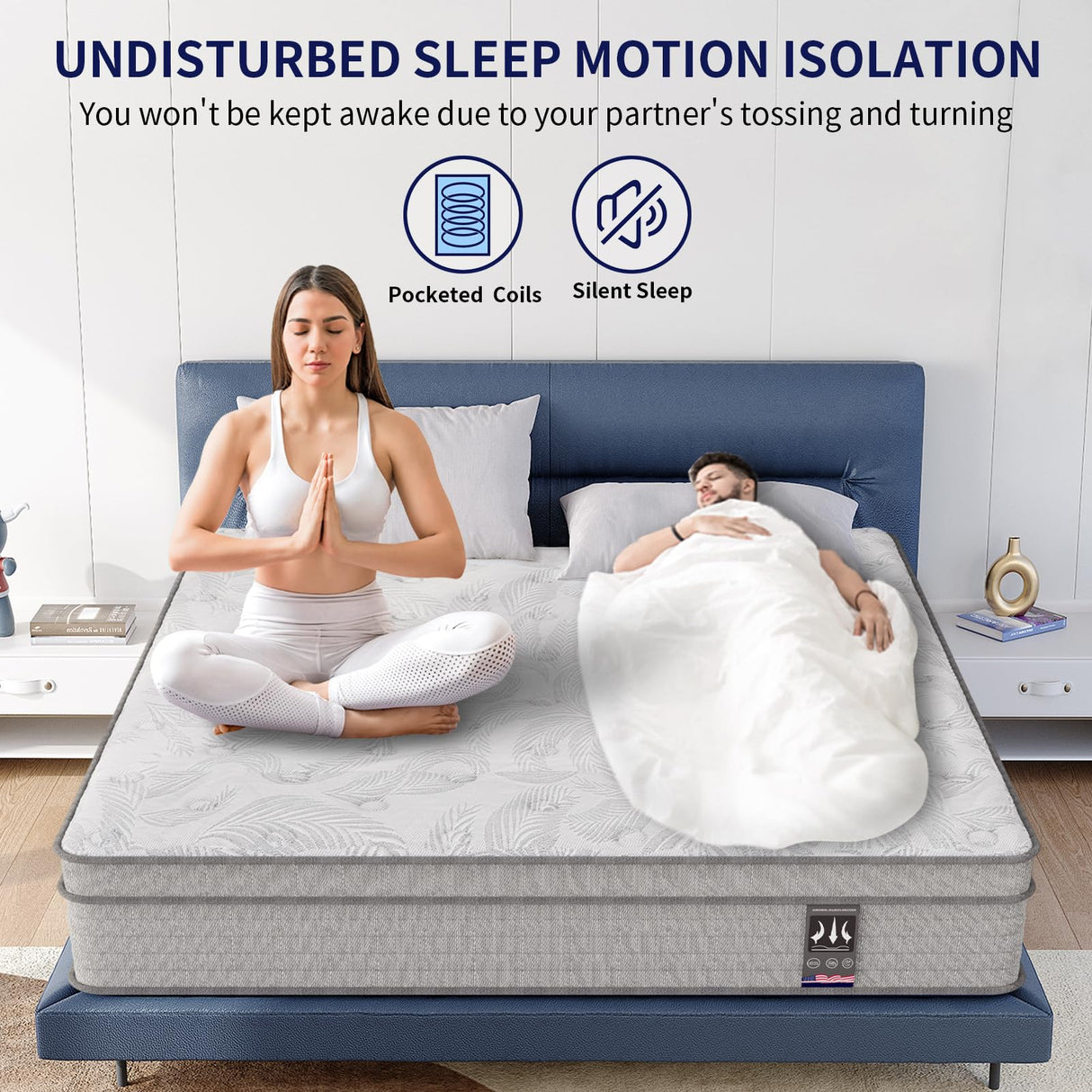 MSJh Twin Mattress 14 Inch,Memory Foam Mattress with Pocket Spring, Soft & Comfortable Medium Firm, Motion Isolation, Pressure Relief, CertiPUR-US Certified (75"*39"*14") MSJh