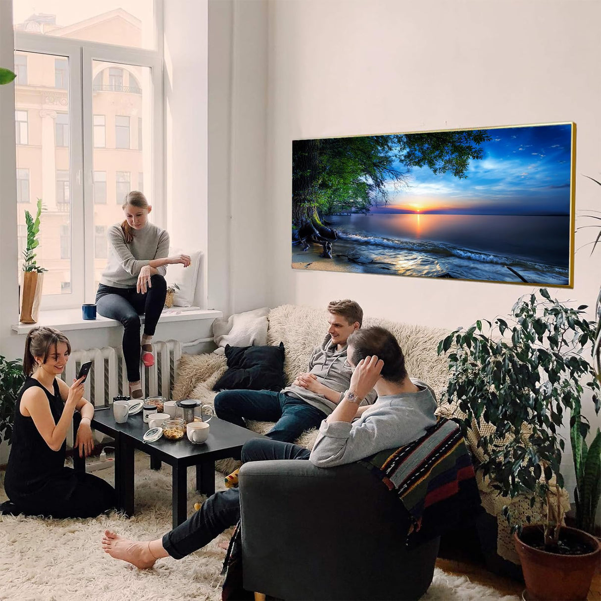 Diamond Painting Kits for Adults,Large Sunset Ocean Beach Diamond Art Painting for Beginners, Diamond Round 5D Full Drill Paint with Diamonds Pictures Gem Art Painting Kits DIY Crafts Kits 28X16in OFRKE