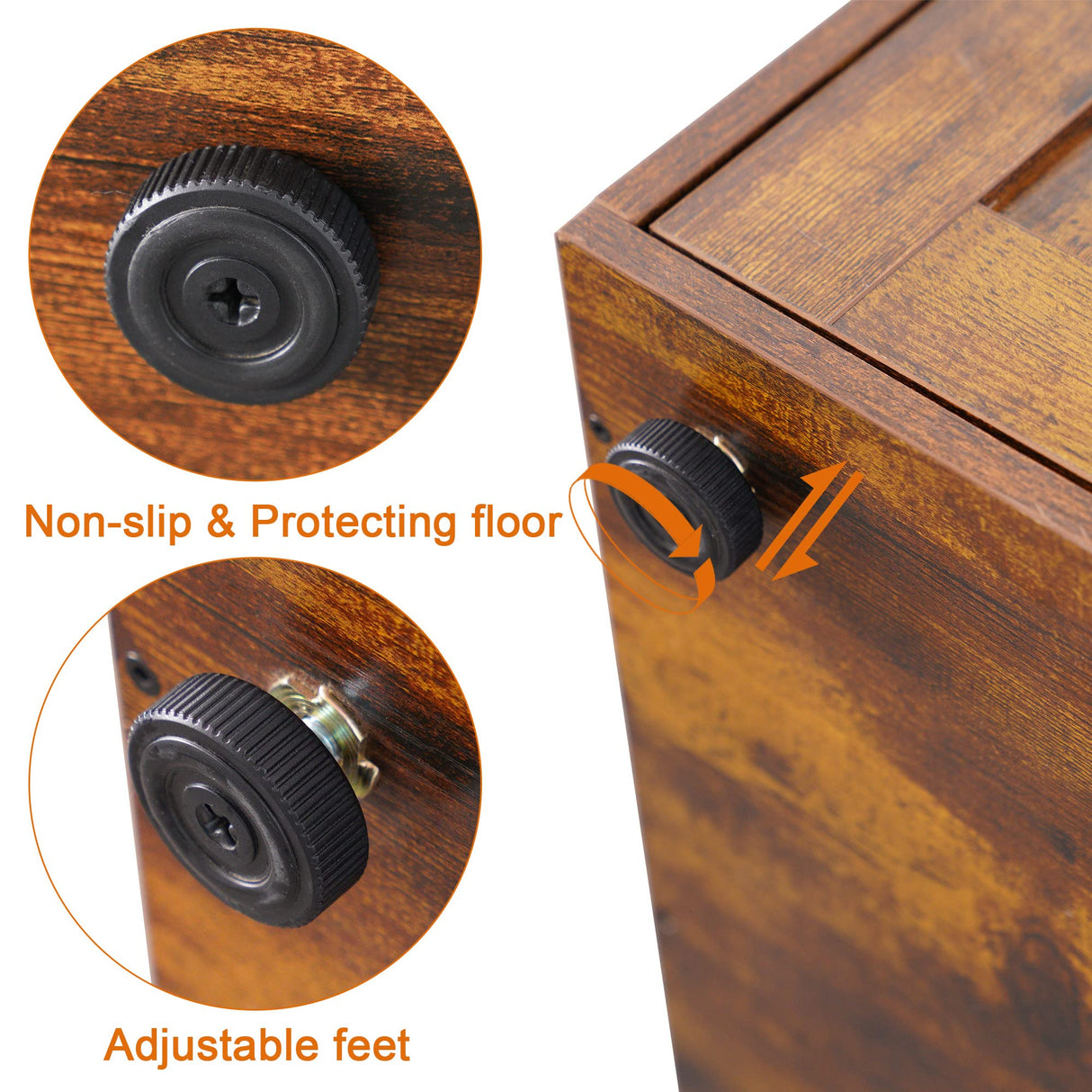 Heybly Cat Tree, Wood Litter Box Enclosure with Food Station, All-in-one Indoor Cat Furniture with Large Platform and Condo, Modern Style Cat Tower, Hammock, Rustic Brown HCT100SR Heybly