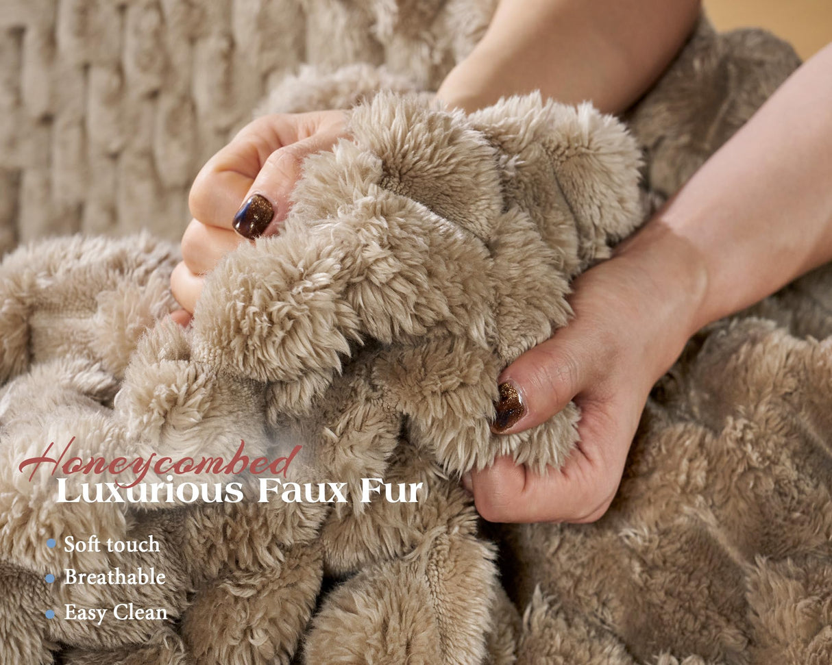 VanAcc 53 Inch Upholstered Chaise Lounge, Plush Sleeper Chair with Throw Pillows and Armrests, Sofa Bed Indoor for Living Room, Brown VanAcc