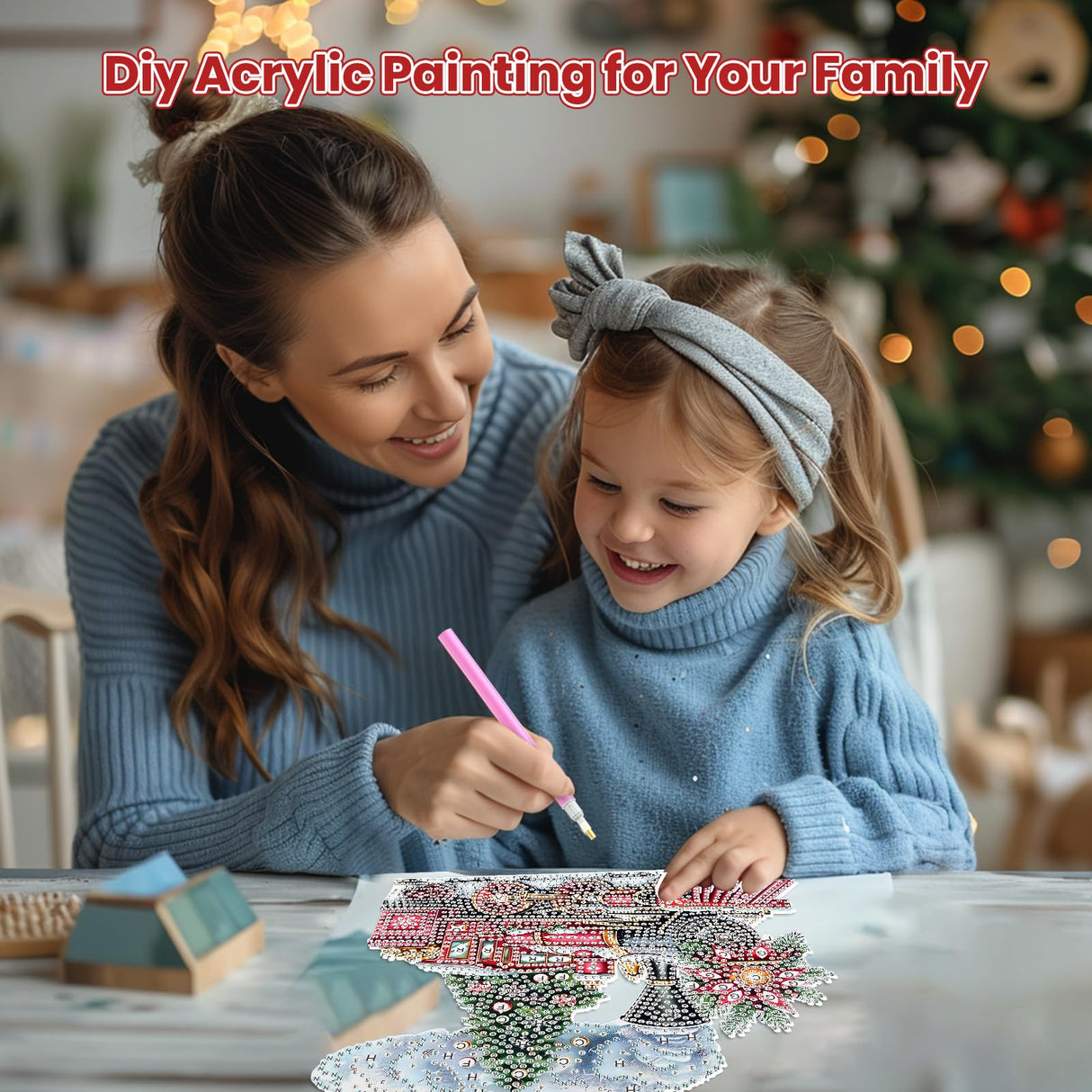 MOGTAA Christmas Diamond Art Hanging Kits for Adults Kids, Christmas Train Diamond Art Suncatchers, 5D Special Shape Diamond Painting Window Pendant Kit for Home Garden Wall Decor MOGTAA