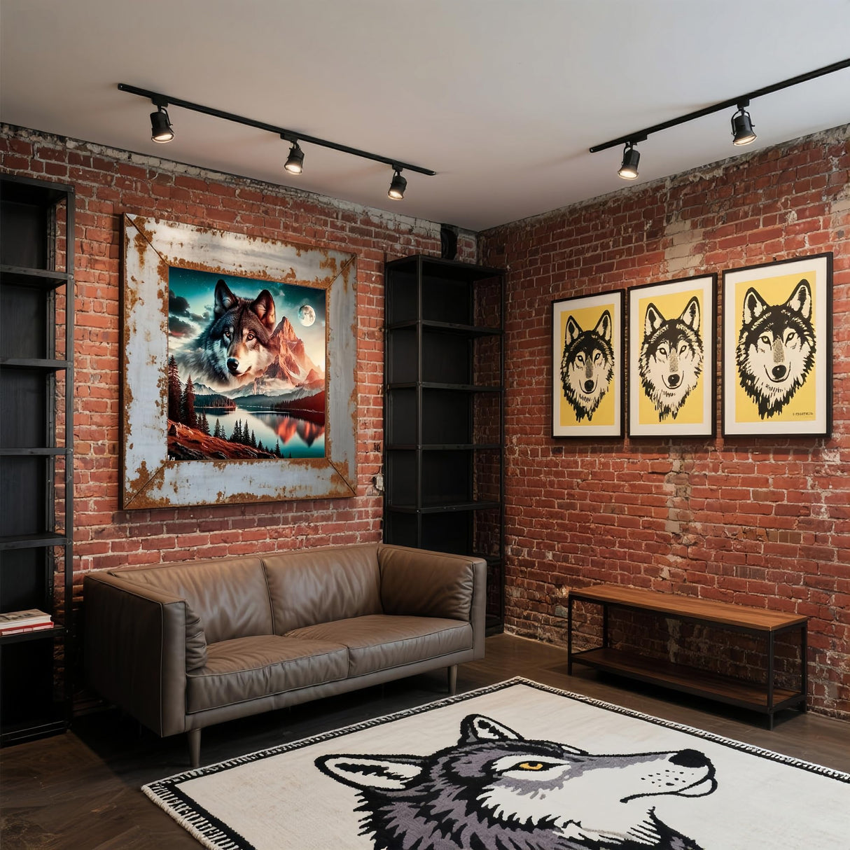 5D Diamond Art Kits for Adults Beginners, Wolf DIY Full Round Drill Diamond Painting Kits,Lake Forest Paint by Diamonds Dots Gem Art Easy,Home Wall Decor 14X14 Inch Acelii