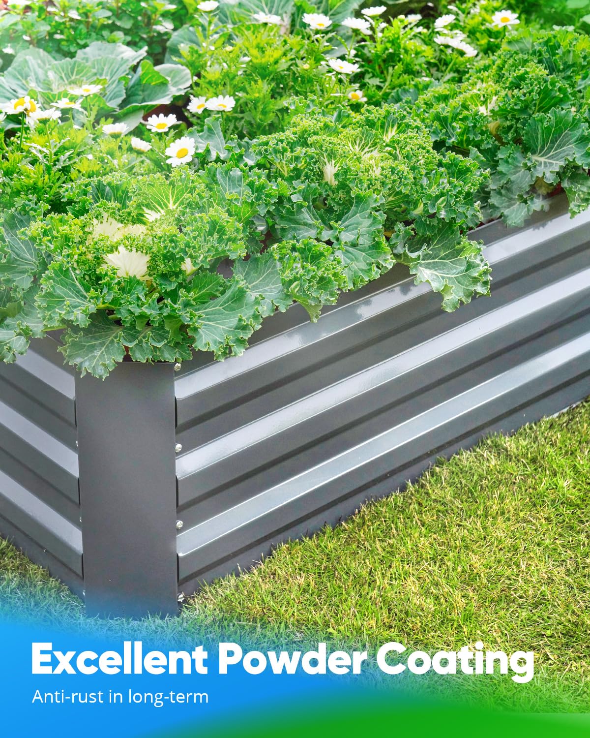 Quictent Galvanized Raised Garden Bed with Crop Cage Plant Protection Net Tent and Shade Cloth Kit Metal Planter Box Bottomless Planting Vegetables Outdoor Backyard Included T Tags Wing Nuts 8x4x1 Ft Quictent