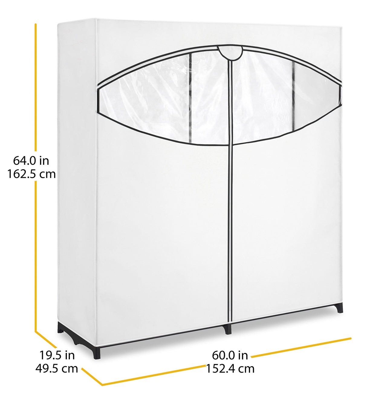 Whitmor Extra-Wide Clothes Closet, 60” with, White Cover Whitmor