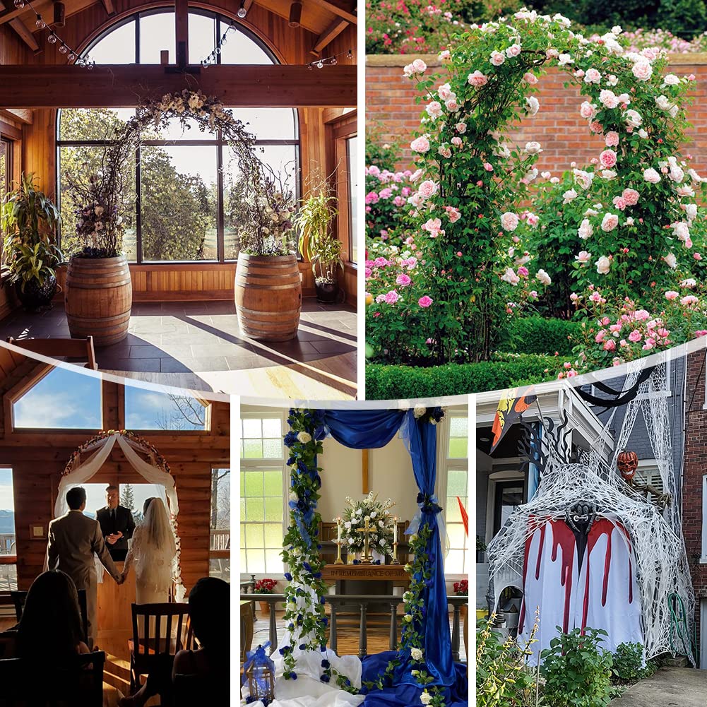 Zhisheng Garden Arbors,7.9Ft Metal Garden Arbors Green Wedding Arch for Climbing Plant Outdoor Wedding Christmas Party Decoration,240CM GZYF