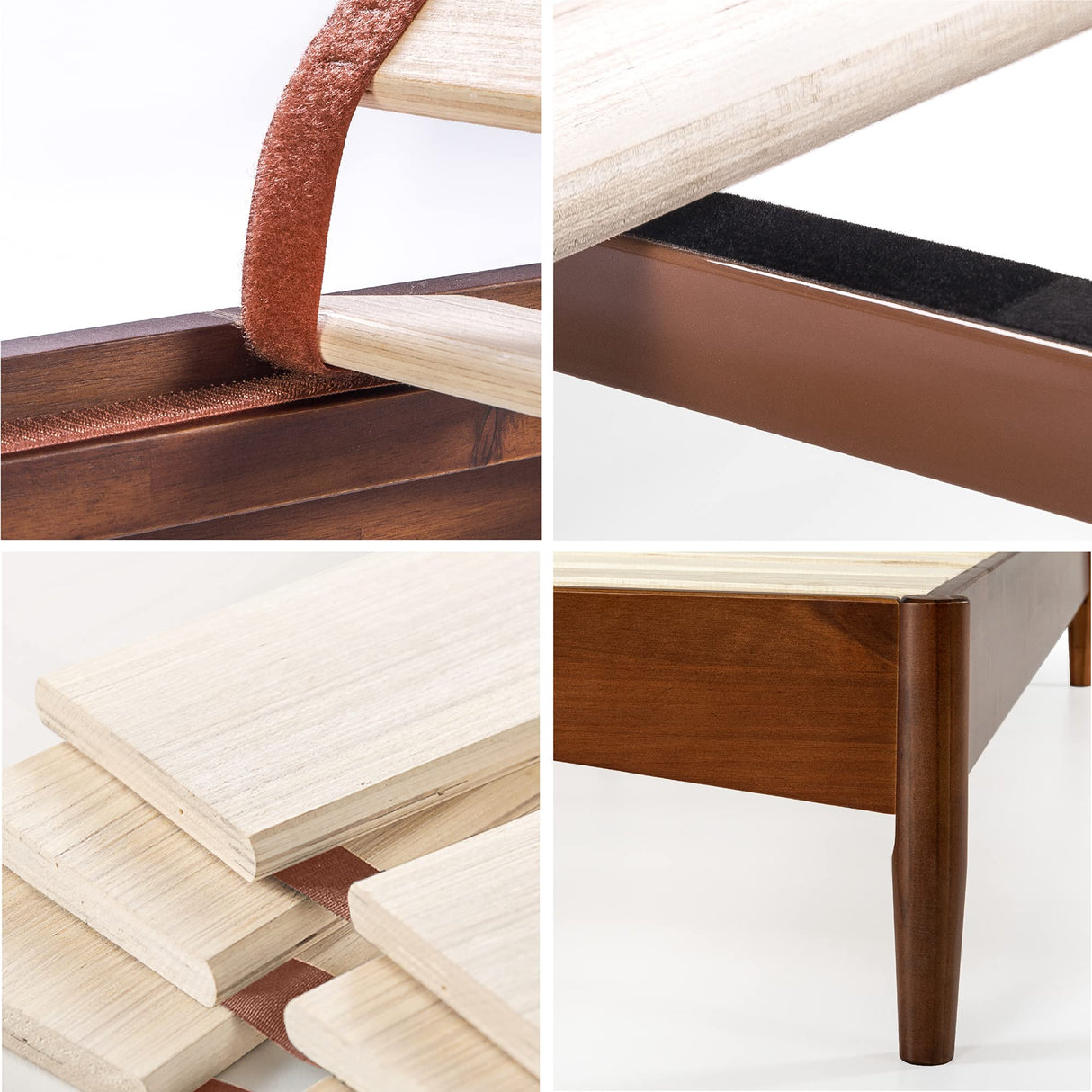 ZINUS Linda Mid Century Wood Platform Bed Frame, Solid Wood Foundation, Wood Slat Support, No Box Spring Needed, Easy Assembly, Twin Zinus