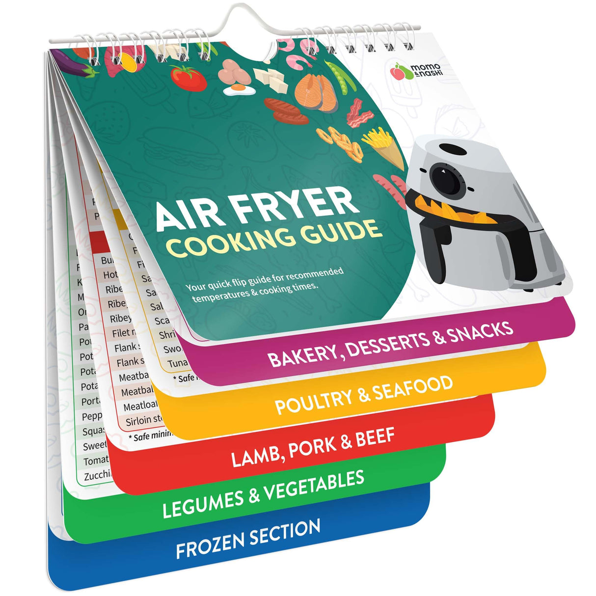 Air Fryer Cheat Sheet Magnets Cooking Guide Booklet - Air Fryer Cookbooks - Air Fryer Liners - Air Fryers Kitchen Gifts Gadgets 2024 - Air Fryer Accessories - Air Fryer Cooking Guide Airfryer Liners Momo & Nashi