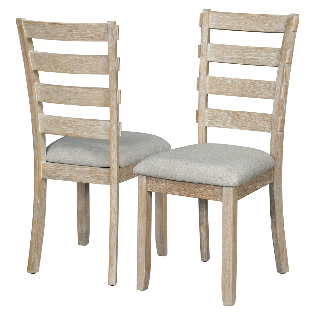 LUMISOL 6 Piece Solid Wood Kitchen Dining Room Table Set with Bench and Chairs, Farmhouse Rustic Dining Table Set with Recantgle Table with Wood Grane and Upholstered Seating, PitchNatural Wood Wash LUMISOL