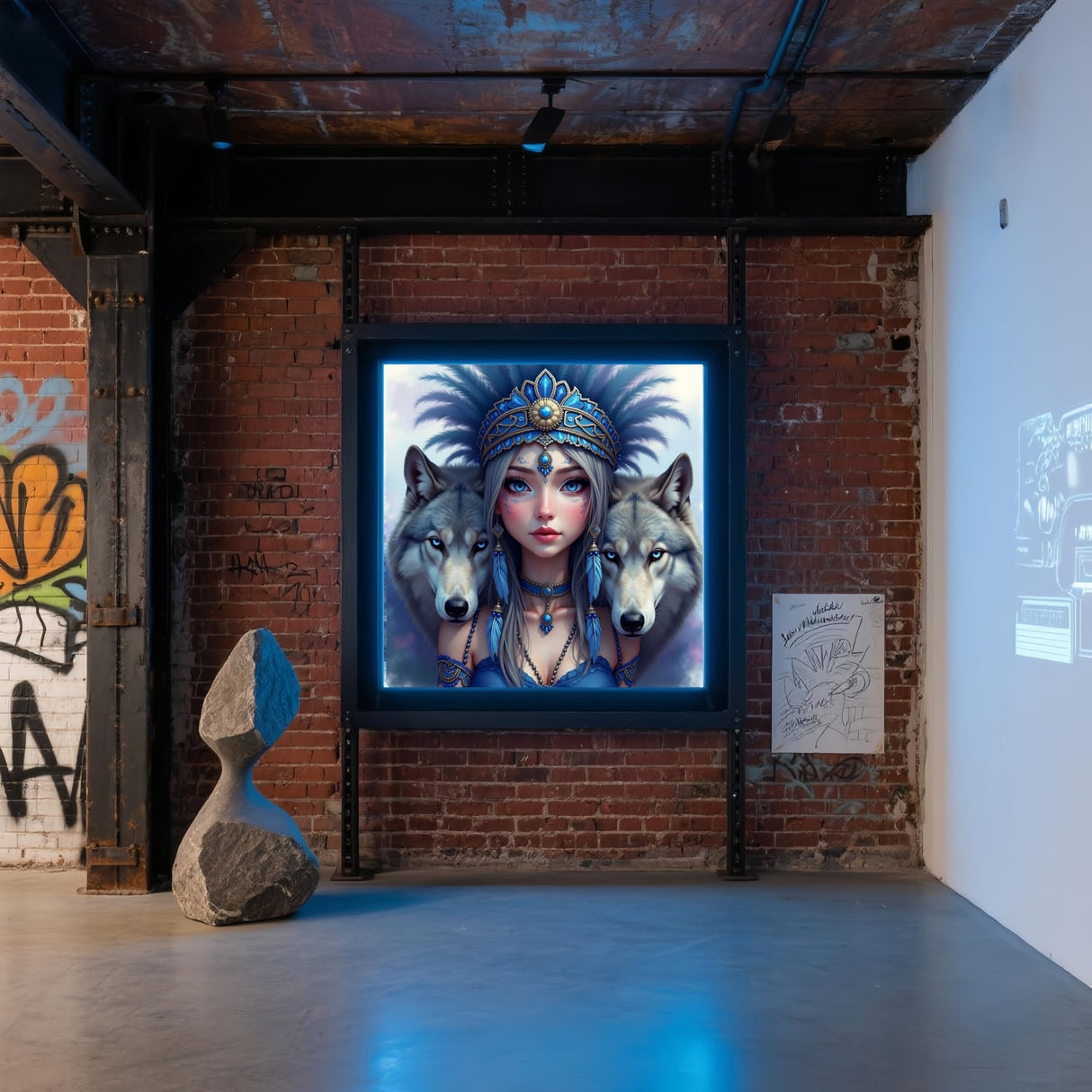 5D Diamond Art Kits for Adults Beginners, Young Woman and Wolves DIY Full Round Drill Diamond Painting Kits,Paint by Diamonds Dots Gem Art Easy,Home Wall Decor 14X14 Inch Acelii