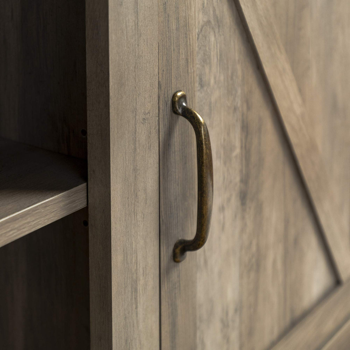 Walker Edison Georgetown Modern Farmhouse Double Barn Door TV Stand for TVs up to 65 Inches, 58 Inch, Grey Walker Edison