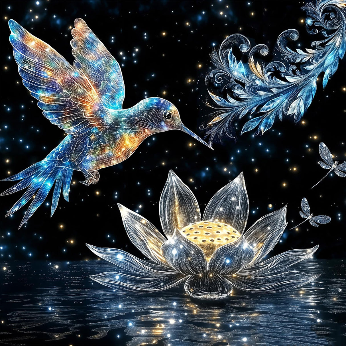 mrpwnle Hummingbird Diamond Art Kits for Adults Beginners DIY Bird Diamond Painting Kits 5D Full Drill Diamond Art Dots Gem Paintings Kit for Gifts Home Wall Decor 12x12inch mrpwnle