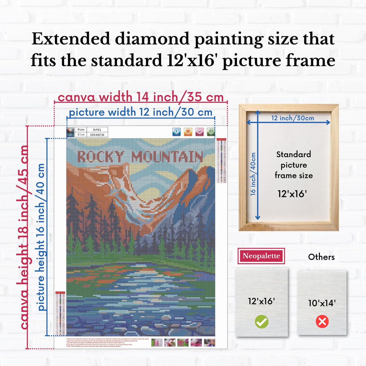 Neopalette Diamond Painting Kits for Adults, Art and Craft, Full Drill Diamond Painting Abstract and Ornaments, DIY 5D Diamond Art Craft (Acadia) Neopalette