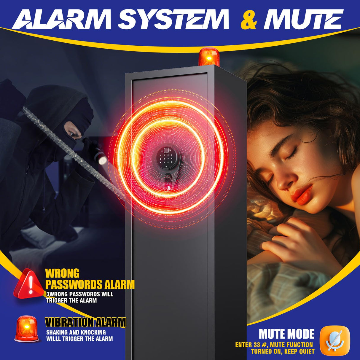 8-12 Gun Safe for Rifles and Pistols,Biometric Fingerprint Lock,No Assembly Required,Fireproof Gun Safe for Home with Removable Gun Shelf,Alarm System,Silent Mode (57"H × 12"D × 14"W) ZZXCBB