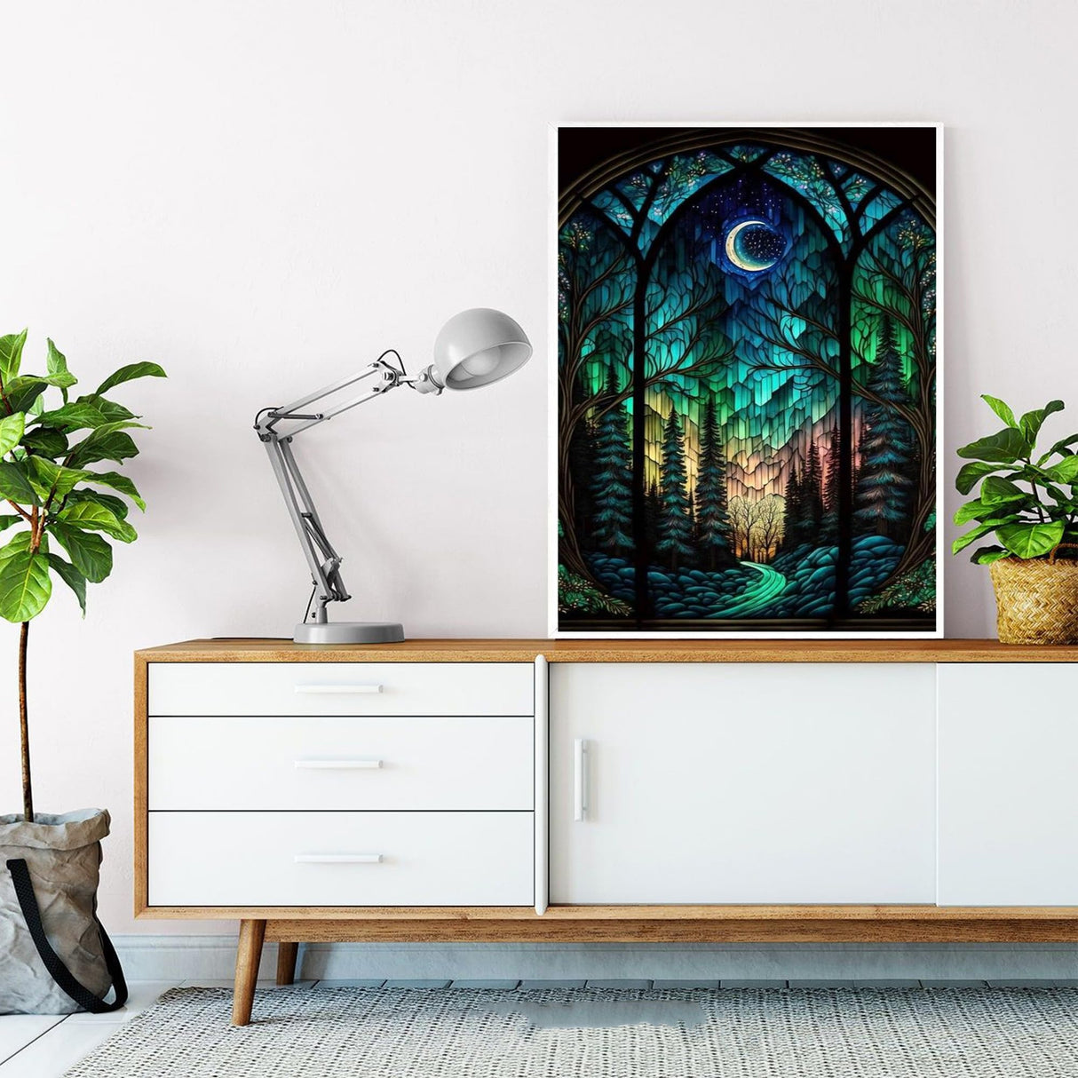 bleihum Starry Night Diamond Painting Kits- Tree Diamond Art for Adults,Gem Painting Crafts for Adults Home Wall Decor,DIY 5D Gem Art Moon Perfect for Relaxation(12x16 Inch) bleihum