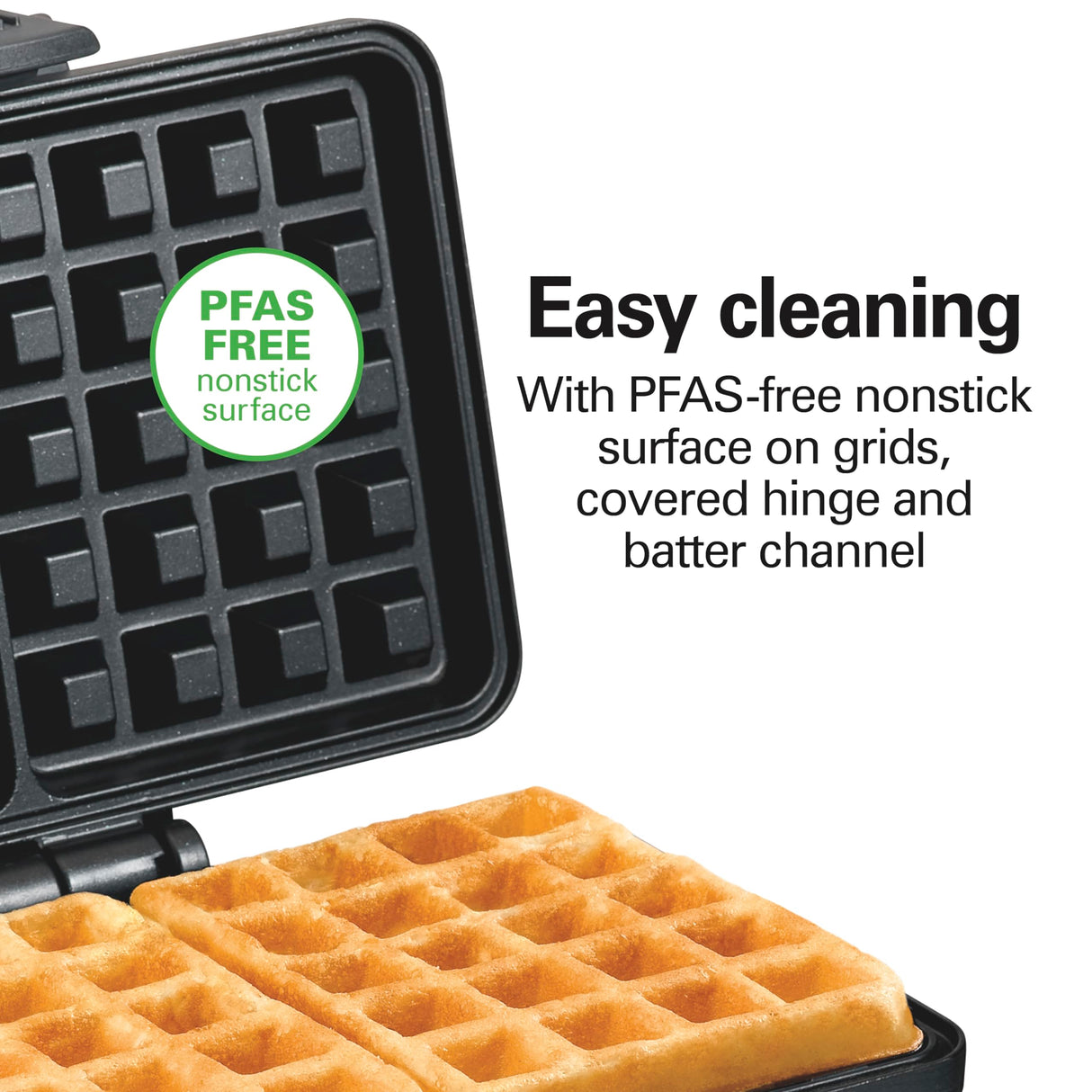 Hamilton Beach Belgian Mini Waffle Maker with Shade Control, Makes 2 at Once, Create Personalized Keto Chaffles and Hash Browns, Non-Stick Plates, Compact Design, Stainless Steel Hamilton Beach