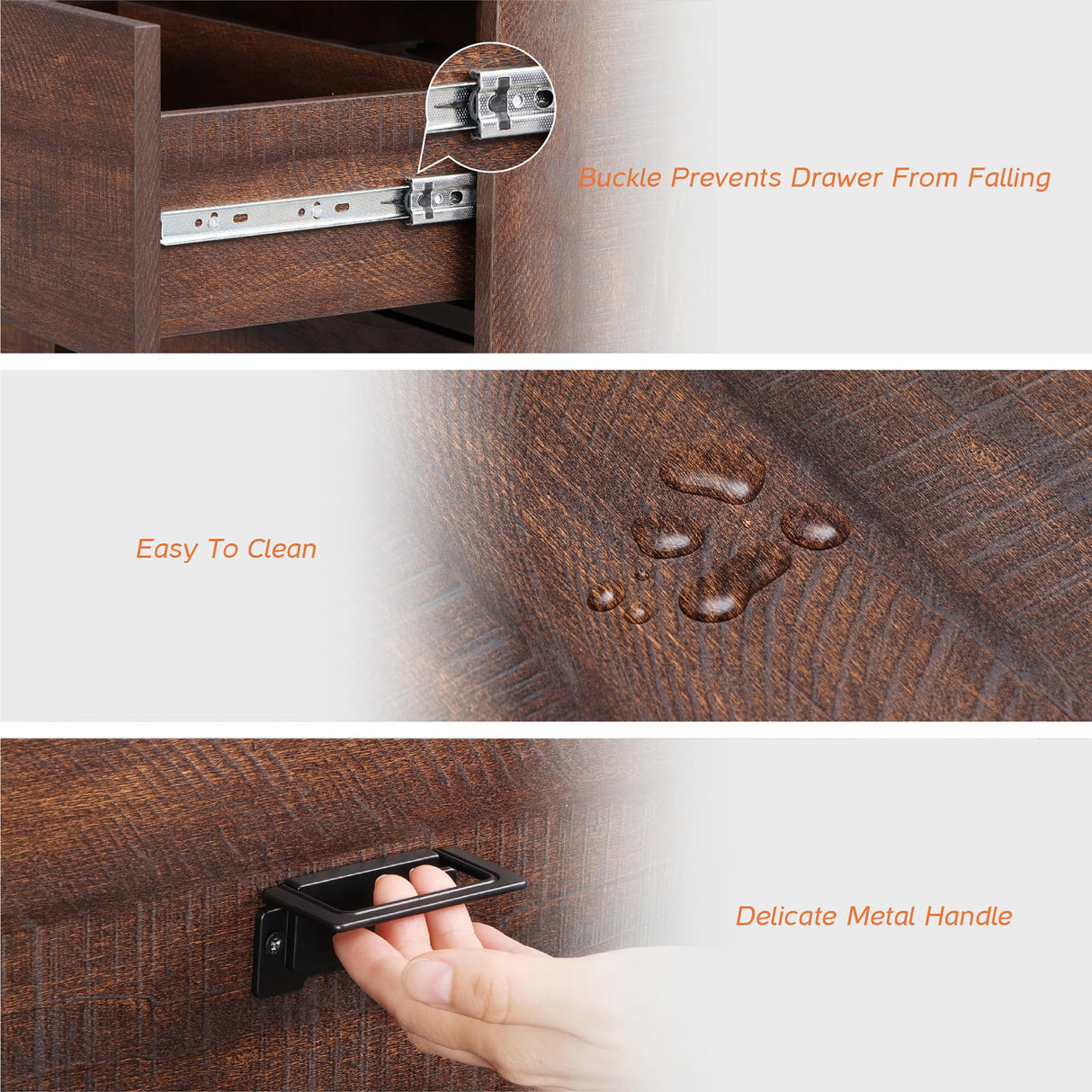 WAMPAT Dresser for Bedroom with 12 Drawers, 2 Pack 6 Drawer Chest with Metal Handles, 94.5 inch Wide Solid Wood Nursery Dresser,Rustic Brown WAMPAT