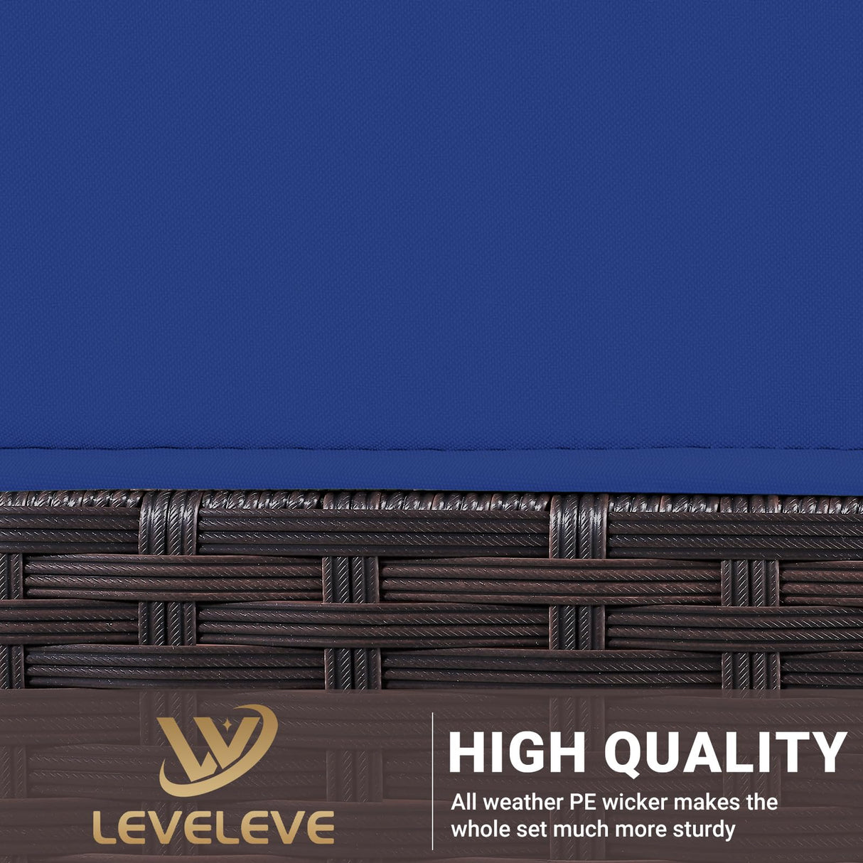 LEVELEVE 7 Pieces Outdoor Patio Furniture Sets,Rattan Conversation Sectional Set,Manual Weaving Wicker Patio Sofa with Tea Table LEVELEVE