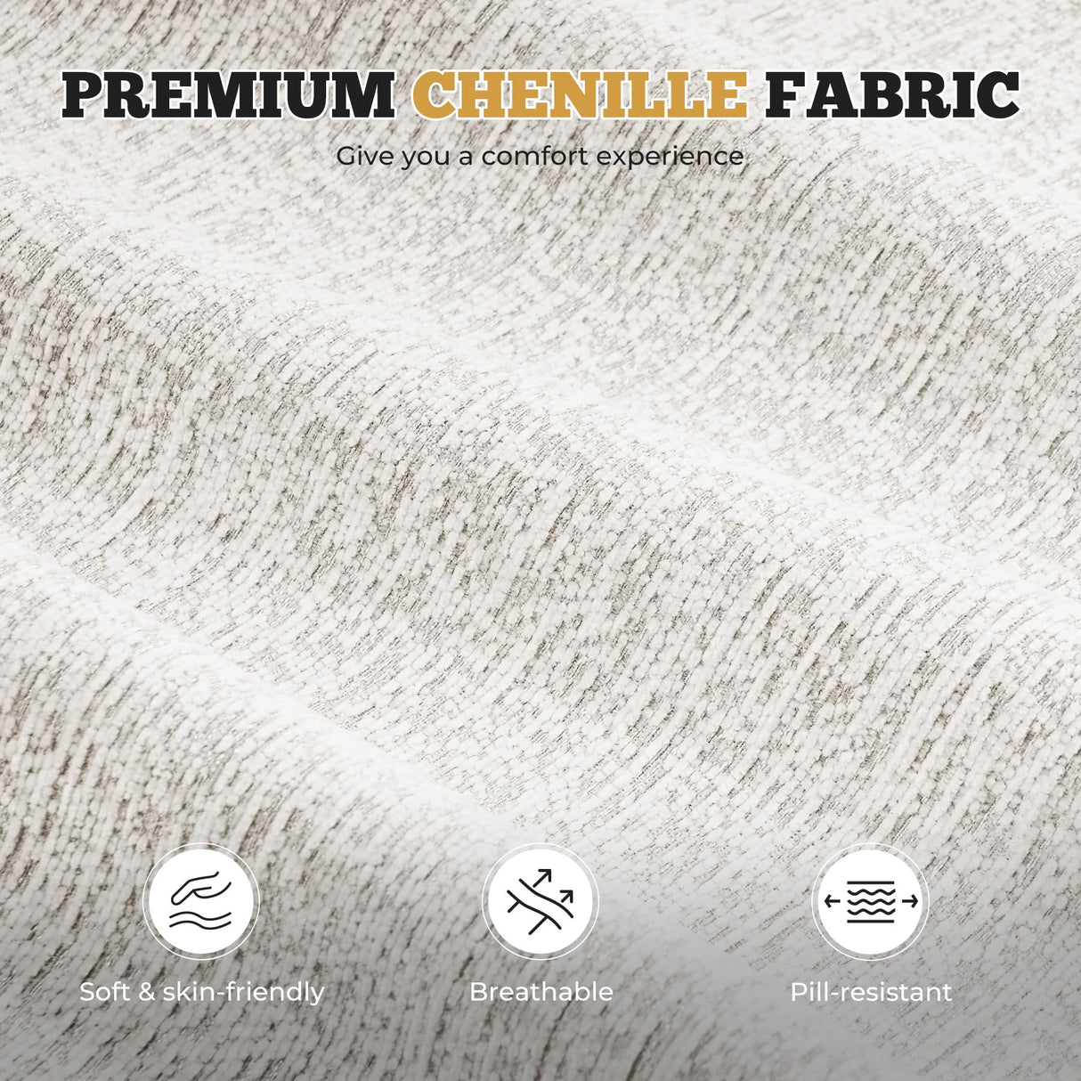 122" Modern L Shaped Modular Sectional Sofa, Boneless Couches for Living Room with Ottoman,4 Seater Convertible Chenille Cloud Couch Sofa Set, No Assembly Required, Beige 1 PCS Luxanimarion