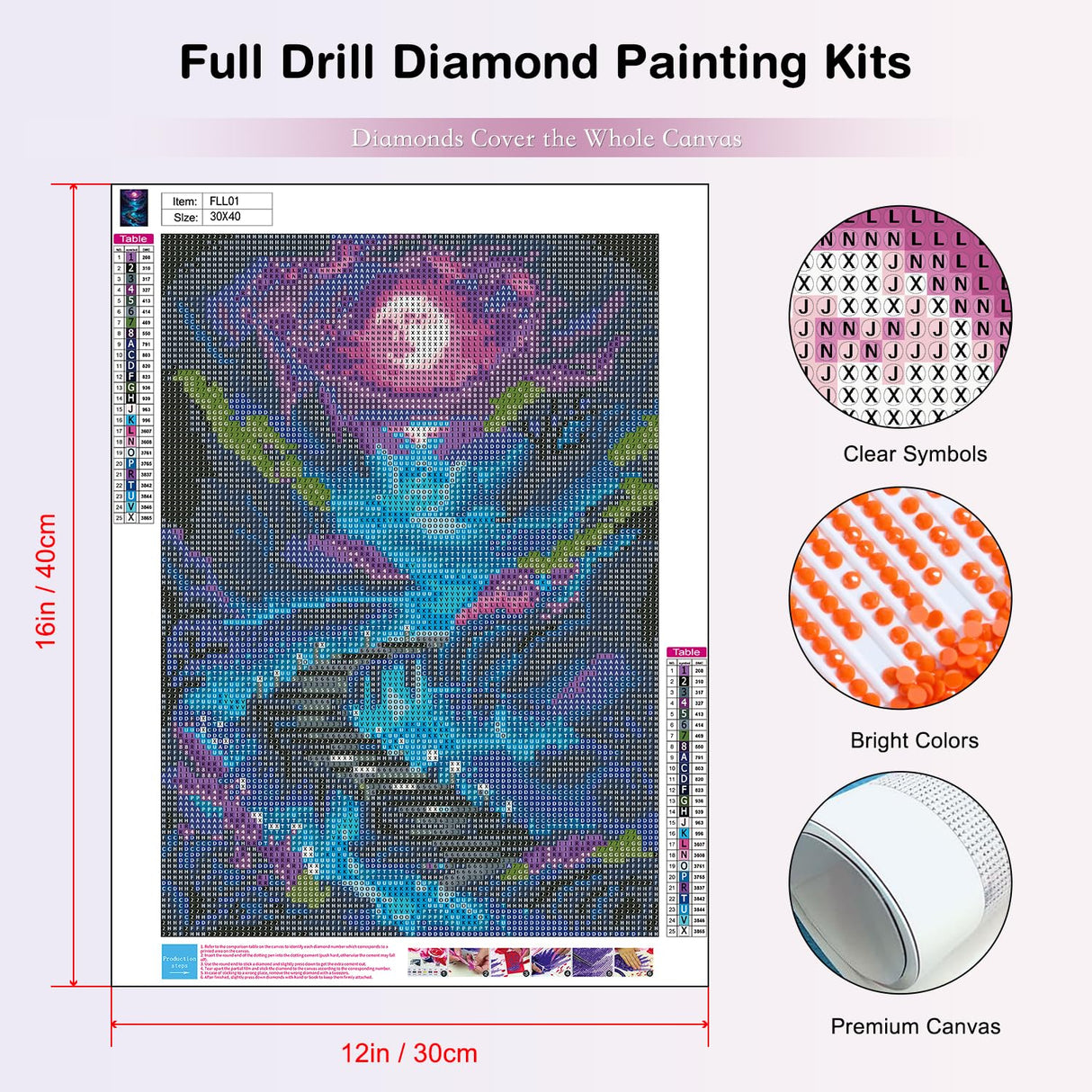 PHANTASYART Diamond Paintings for Adults-Moon Paint by Diamonds,Mountains 5D Diamond Art,DIY Full Drill Diamond Paintings Gem Art Kit and Crafts Perfect for Gifts and Home Wall Decor 12x16inch PHANTASYART