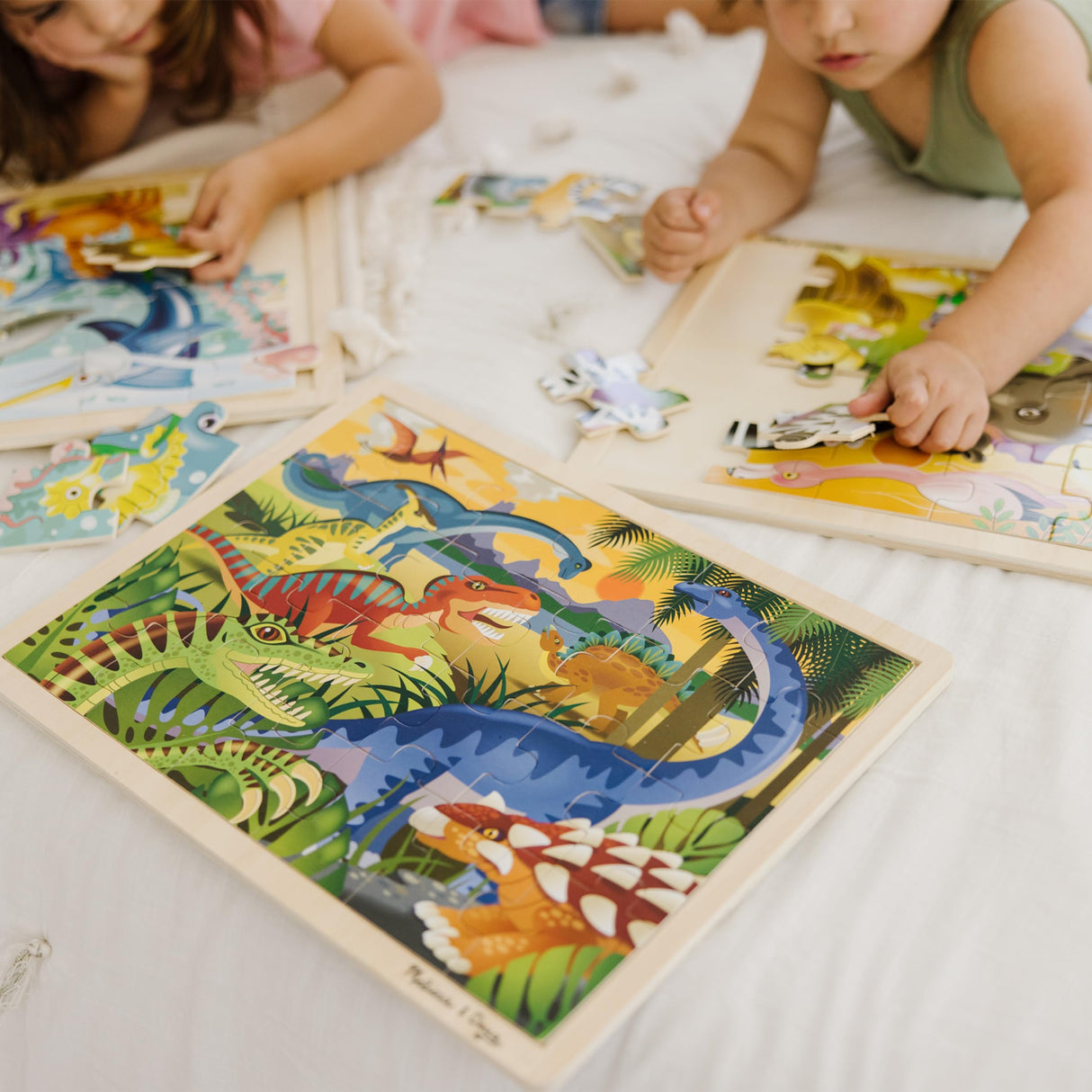Melissa & Doug Jigsaw Puzzle Bundle (Dinosaur,Safari and Ocean) - Animal Puzzles, Wooden Jigsaw Puzzles For Kids Ages 3+ Melissa & Doug