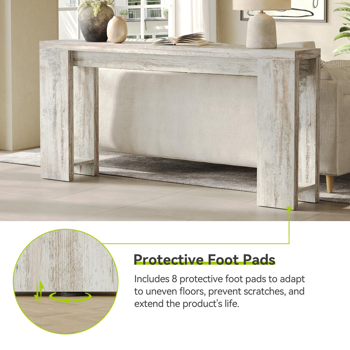 LITTLE TREE 70.9-Inch Entryway Table, Long Narrow Farmhouse Sofa Console Table for Living Room, Hallway LITTLE TREE